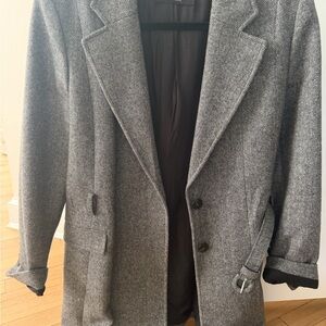 Massimo Dutti Gray Herringbone Blazer